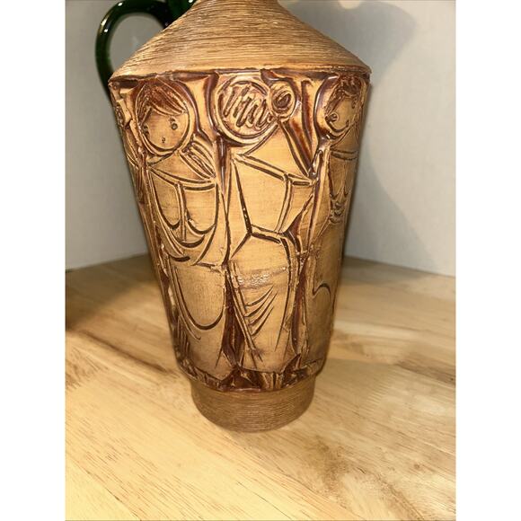 MCM Fratelli Fanciullacci Italian Ceramic Pottery Carved Female Form 13.25” Vase - Picture 9 of 16